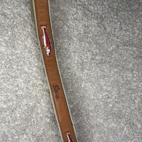 World Wide Sportsman Redfish Embroidery Full Grain Leather Belt for Men - Picture 5 of 11